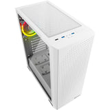 Sharkoon vs9 rgb hvid midi tårnhus (hvid | 2x usb-a | 1x usb-c | rgb | hærdet glas)