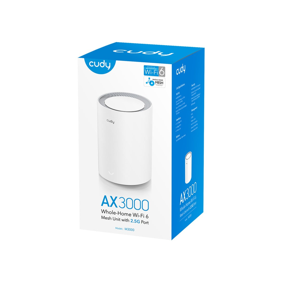 Cudy ax3000 2,5 g mesh wi-fi 6 system (1-pak) mesh router (hvid)