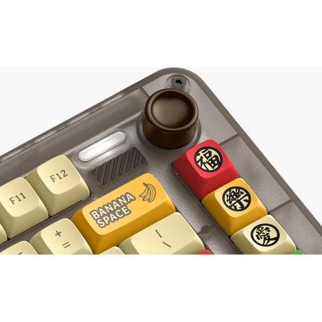 Iqunix zx75 happy ape trådløst mekanisk tastatur (brunt, us-layout (qwerty), ttc holy panda, 75%, rgb-lysdioder, hot-swappable, double-shot pbt, 2.4ghz | bluetooth 5.1 | usb-c)