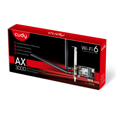 Cudy AX3000 Wi-Fi 6 Bluetooth PCI-E WLAN-adapter (sort)