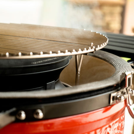 Kamado joe slōroller med madlavningsstativ i rustfrit stål til klassisk i ii indsatsgitter