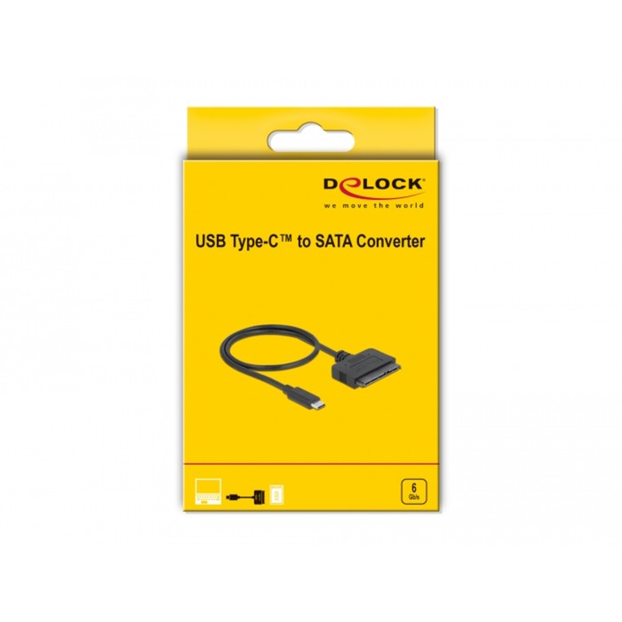 Delock USB Type-C konverter til 22 pin SATA 6 GB (sort)