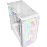 Sharkoon ak5m rgb midi tårnhus (hvid | 2x usb-a | 1x usb-c | rgb | hærdet glas)