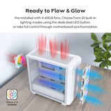 Montech x5m midi tårnhus (hvid | 2x USB-A | 1x USB-C | RGB | hærdet glas)