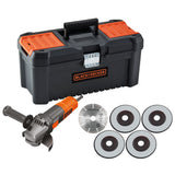 Black+decker beg220ka5-qs 900w 125mm vinkelsliber med tilbehør (orange sort)