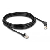 Delock rj45 netværkskabel cat.6a s ftp slim 90° opadvinklet lige 5 m kabel (sort)