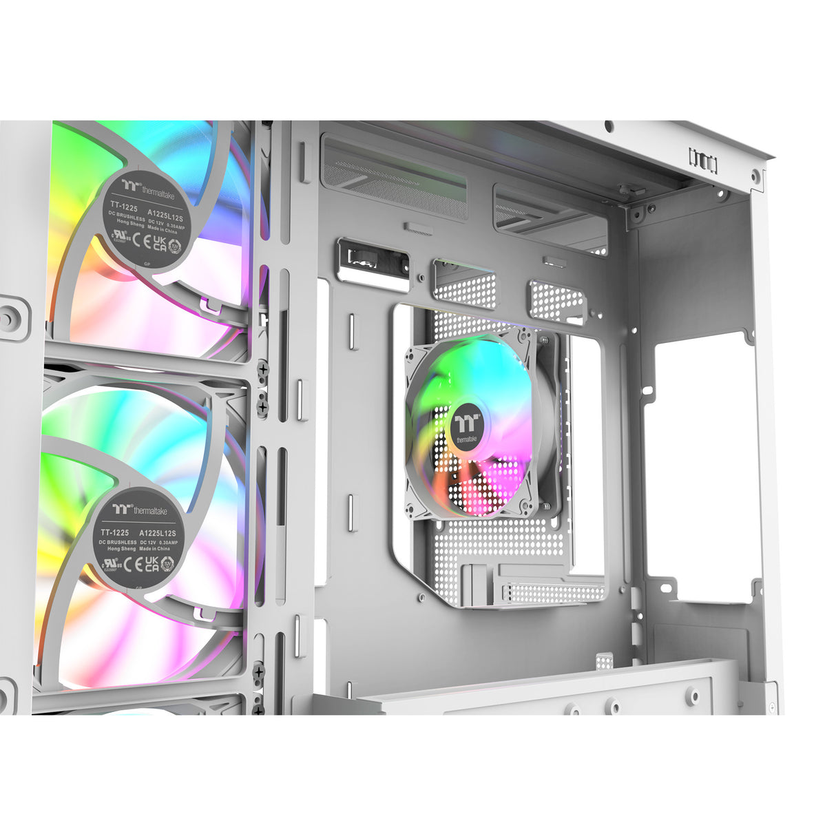 Thermaltake view 380 ws argb sne midi tårnhus (hvid træfarve | 2x USB-A | 1x USB-C | RGB | hærdet glas)
