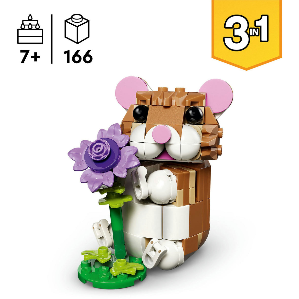 Lego ® creator 3i1 sød hamster med blomst - 31376