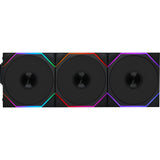 Lian Li Uni Fan TL 120 Wireless Reverse Blade RGB Case Fans (sort, 3 stk, 120 x 124 x 28 mm, PWM, inkl. controller)