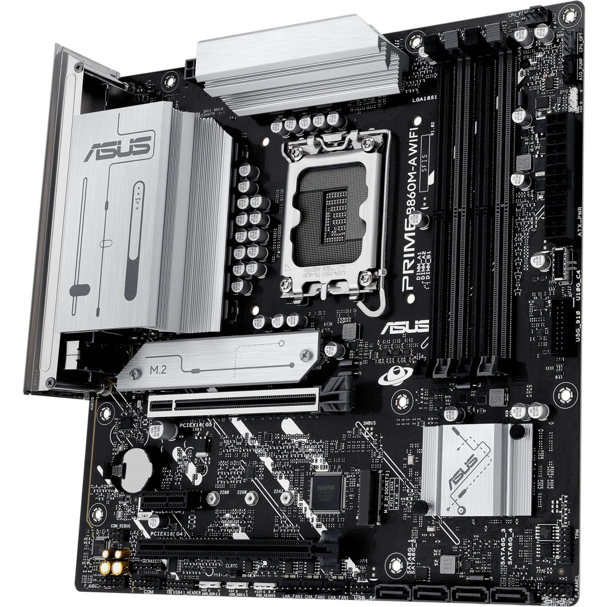 Asus Prime B860M-A WiFi Socket 1851 bundkort (RAID, 2,5 GB-LAN, WiFi 6e, BT, lyd, µATX)