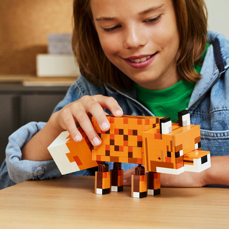 Lego minecraft ræven børnehave dekoration og dyrelegetøj til børn - 21588