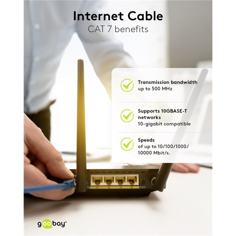 Goobay patch kabel cat 6a s ftp med cat 7 kabel (grå, 20 m)