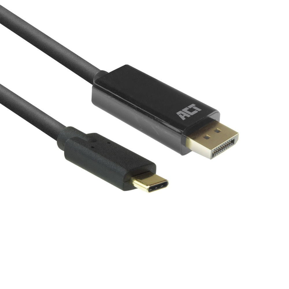 Akt-tilslutning USB-C til DisplayPort-kabel (sort, 2 meter, ac7325, 60hz 4k (2160p))