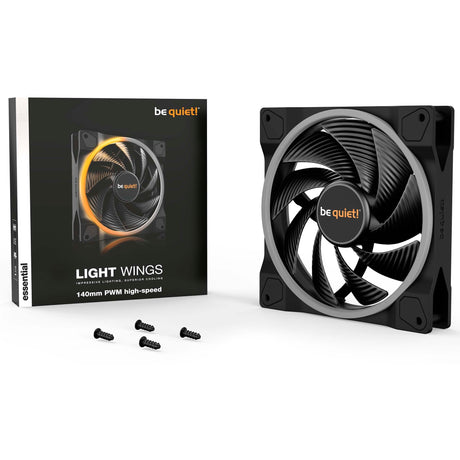 Vær stille! light wings pwm højhastigheds rgb kabinet blæser (sort, 140 x 140 x 25 mm)