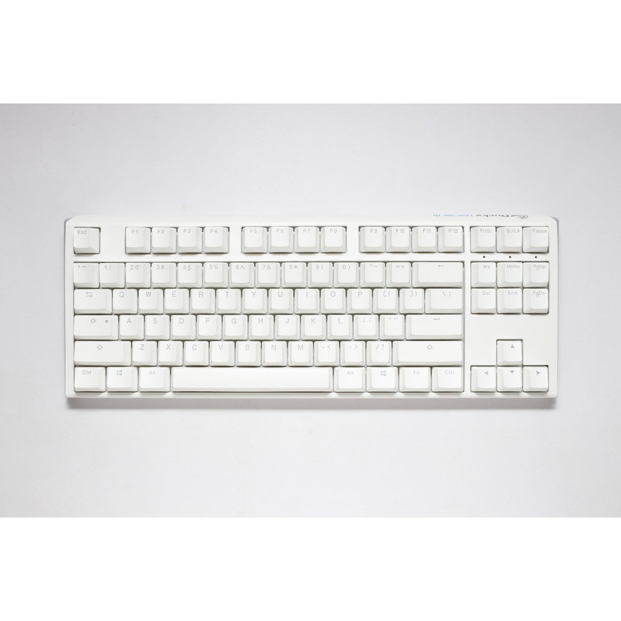 Ducky one 3 klassisk ren hvid tkl rgb mekanisk tastatur (hvid, us-layout (qwerty), cherry mx speed silver, 80% (tkl), rgb lysdioder, double-shot pbt, hot-swappable, quack mekanik)