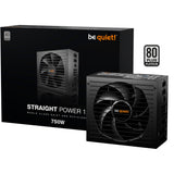 Vær stille! straight power 12 platinum modulær 750 watt strømforsyning (sort, 1x 12v-2x6, 4x pcie)