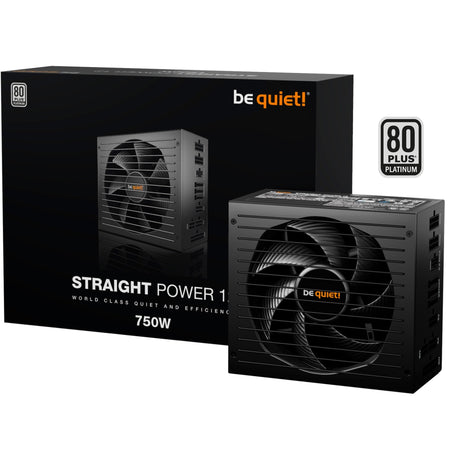 Vær stille! straight power 12 platinum modulær 750 watt strømforsyning (sort, 1x 12v-2x6, 4x pcie)