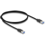 Delock ekstern 3-ports USB-hub med låseskrue (sort)