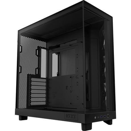 Nzxt h6 flow rgb midi tårnhus (sort | 2x usb-a | 1x usb-c | rgb | hærdet glas)