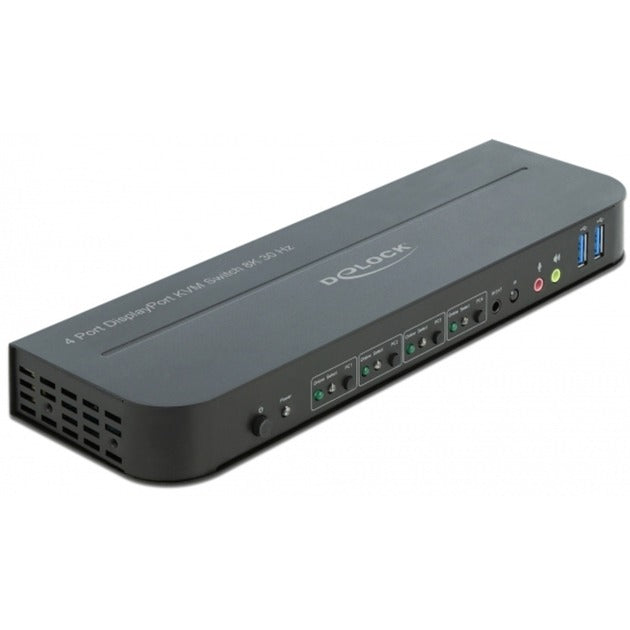 Delock displayport 1,4 kvm switch kvm switch (sort, 8k 30 hz, USB 3.0, lyd)