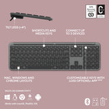Logitech mk950 signatur slankt trådløst skrivebordssæt (grafit, us-internationalt layout (qwerty), 400 - 4000 dpi)