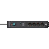 Brennerstuhl premium-line 60.000a strømskinne med overspændingsbeskyttelse 4-vejs sort 1,8m h05vv-f 3g1,5