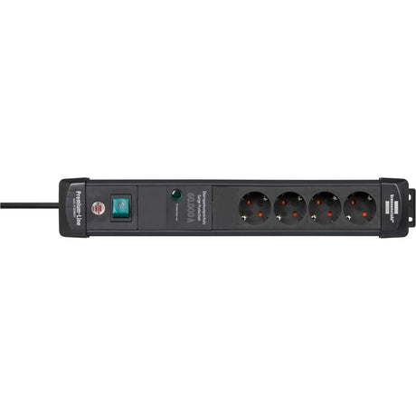 Brennerstuhl premium-line 60.000a strømskinne med overspændingsbeskyttelse 4-vejs sort 1,8m h05vv-f 3g1,5