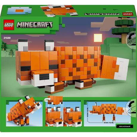 Lego minecraft ræven børnehave dekoration og dyrelegetøj til børn - 21588