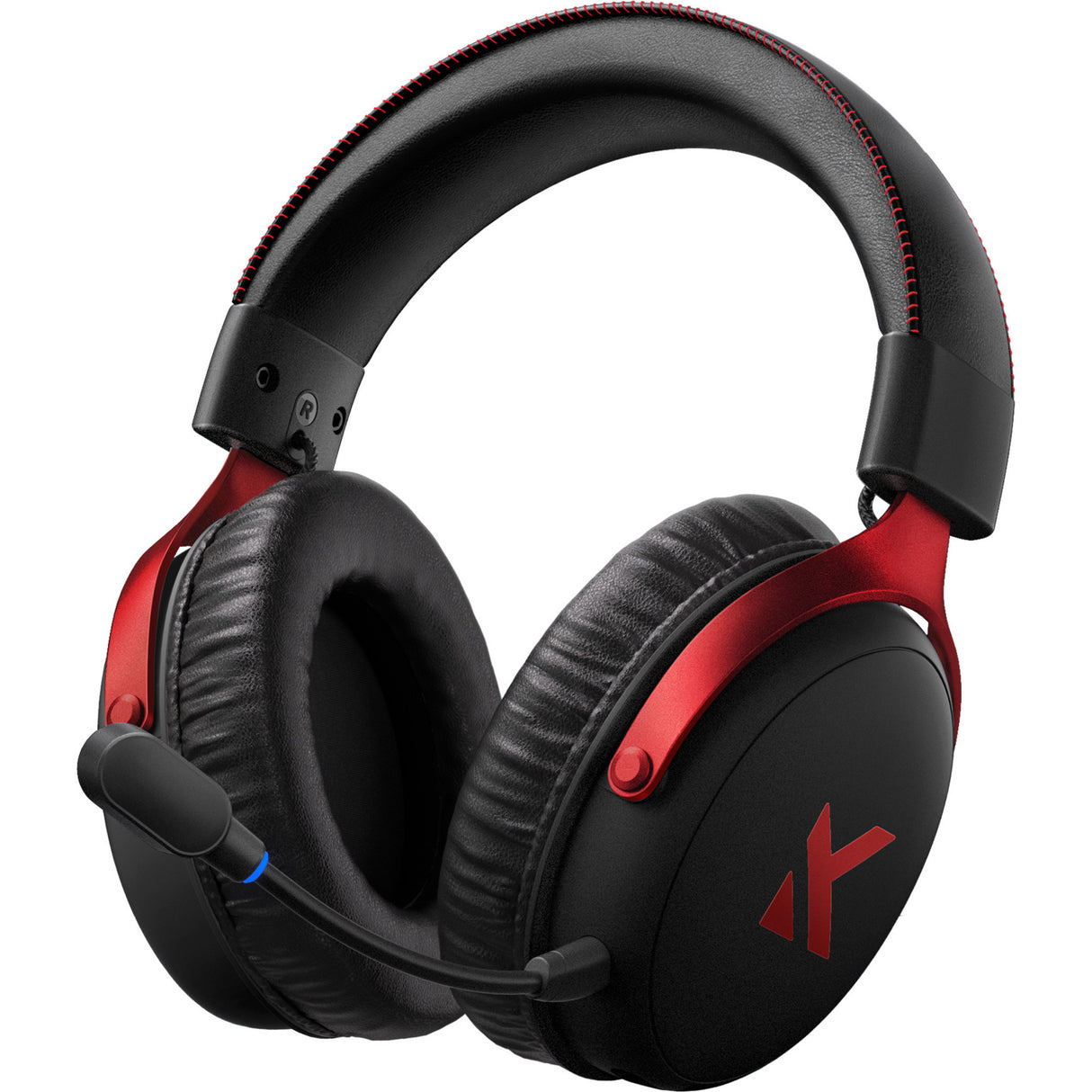 Mchose v9 pro trådløst over-ear gaming headset (sort rød, pc laptop playstation switch smartphone, 2,4 g bluetooth kabelført type-c)