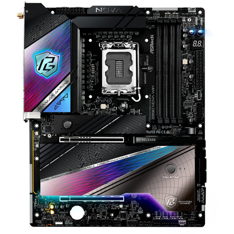Asrock Z890 Nova WiFi Socket 1851 bundkort (sort, RAID, 5GB-LAN, 2,5GB-LAN, WiFi 7, BT, Lyd, ATX)