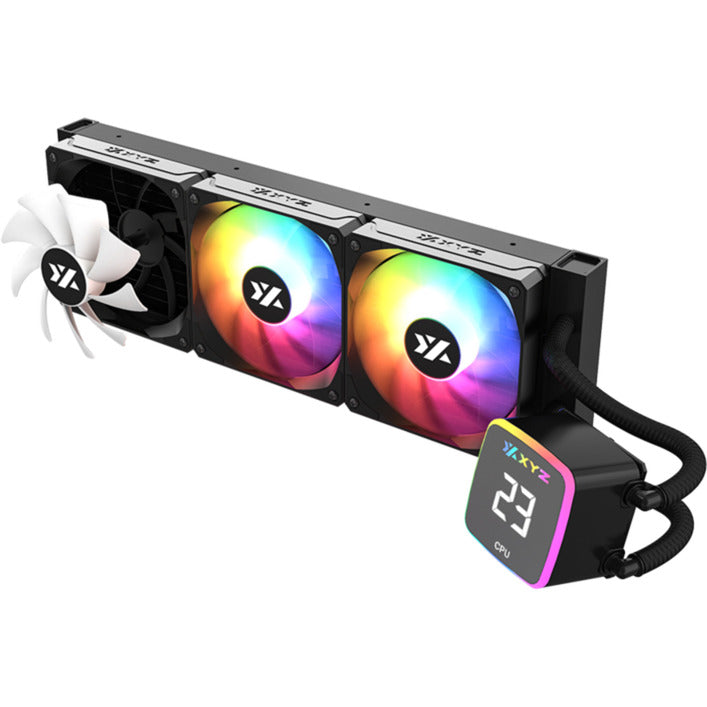 Xyz pc gear aquapulse aio 360 vandkøling (sort, argb, pwm)