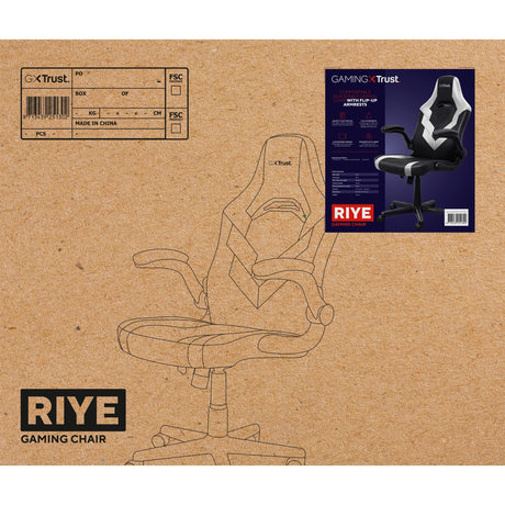 Trust GXT 703W Riye gaming stol (sort og hvid)