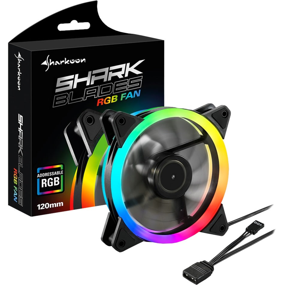 Sharkoon shark blades rgb case ventilator (sort, 120 x 120 x 25 mm)