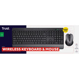 Trust trezo comfort trådløst tastatur og mus sæt desktop sæt (sort, us layout (qwerty), 100%)