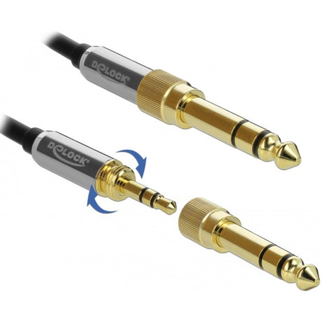 Delock stereostik 3,5 mm 3-benet han > hun forlængerkabel (sort, 5 meter)
