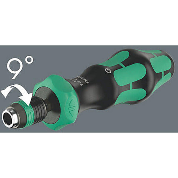 Wera 838 ra-r l bit håndholder med skraldefunktion, 1 4 skruetrækker (sort grøn)