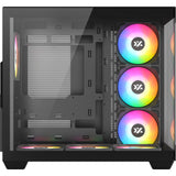 Xyz pc gear tesseract x midi tårnhus (sort | 2x USB-A | 1x USB-C | hærdet glas)