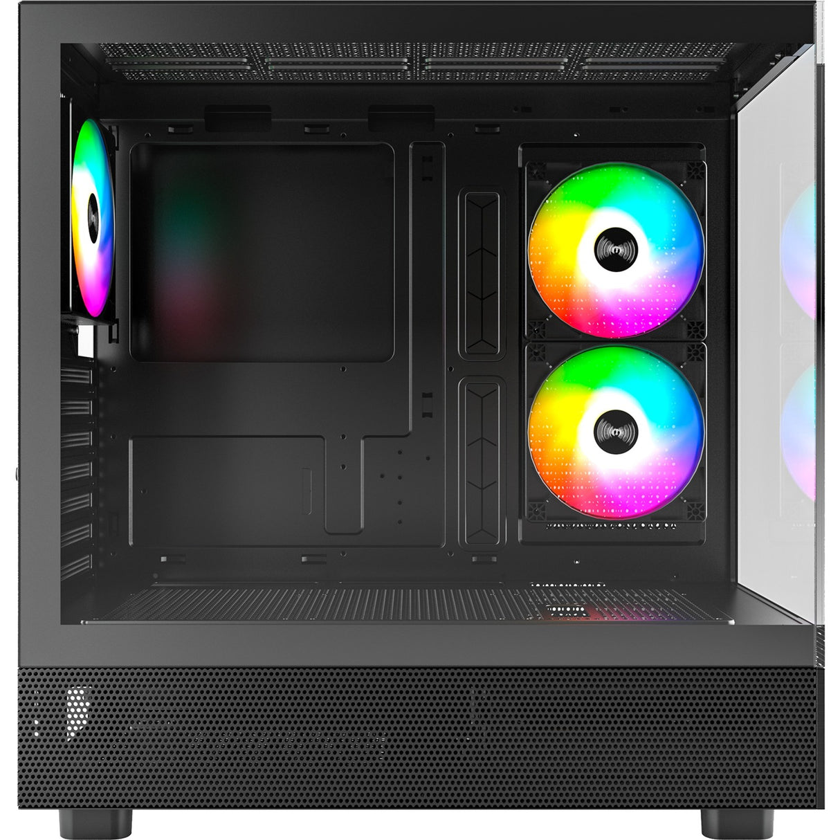 Montech xr midi tårnhus (sort | 2x USB-A | 1x USB-C | RGB | hærdet glas)