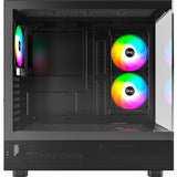 Montech xr midi tårnhus (sort | 2x USB-A | 1x USB-C | RGB | hærdet glas)
