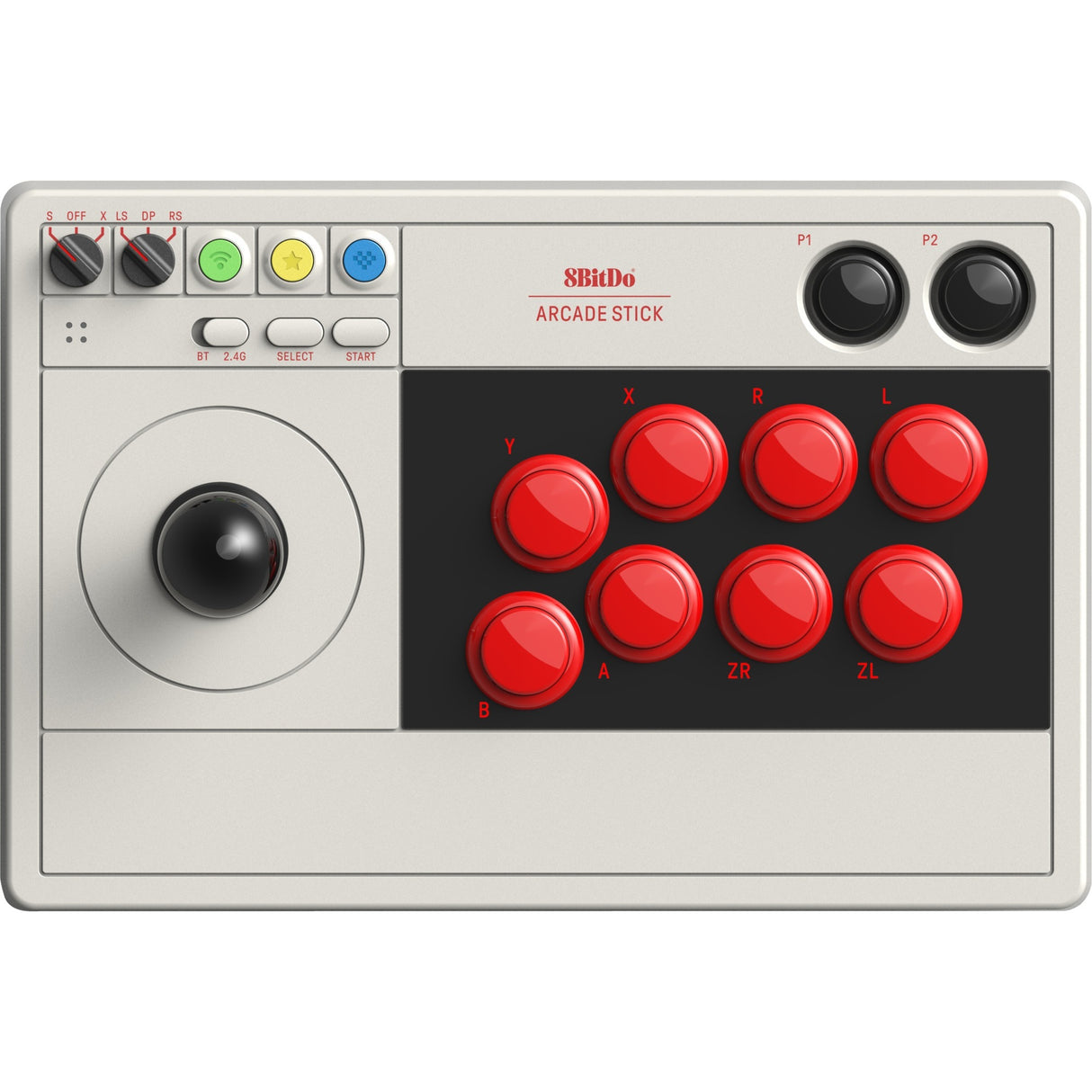 8bitdo arcade stick gamepad (grå)