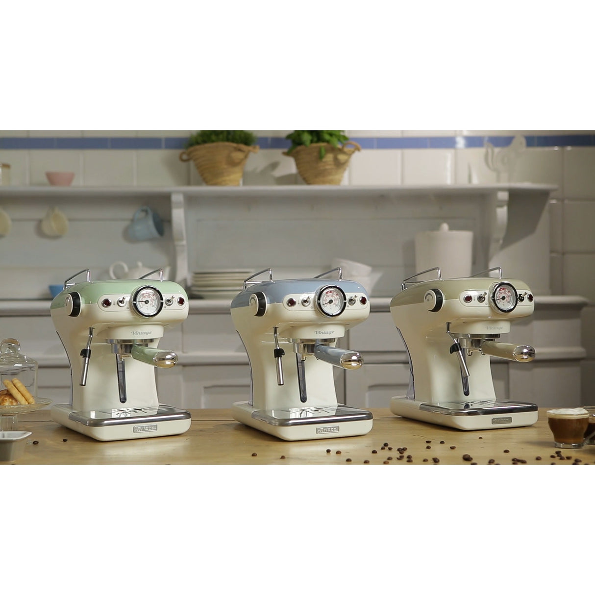 Ariete vintage espressomaskine 1389 15 (lyseblå hvid)