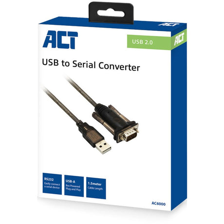 Aktiv tilslutning USB til seriel konverter (grundlæggende version) adapter (sort)