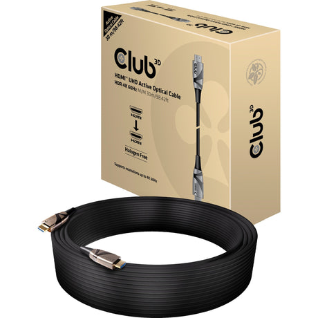 Club 3D HDMI 2.0 UHD Active Optical HDR-kabel (sort, 30 meter, 4K 60Hz)