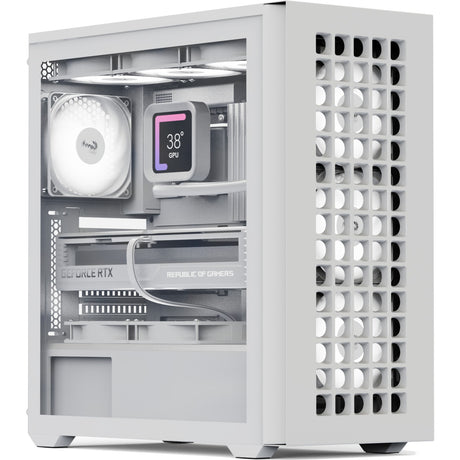 Aerocool b502a midi tårnhus (hvid | 2x USB-A | 1x USB-C | RGB)