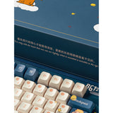 Iqunix zx75 sky støder på trådløst mekanisk tastatur (blåt, us-layout (qwerty), iqunix silent rose, 75%, rgb-lysdioder, hot-swappable, double-shot pbt, 2,4ghz | bluetooth 5.1 | usb-c)