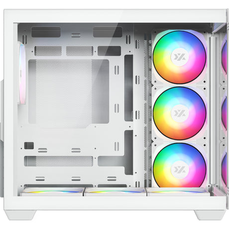Xyz pc gear tesseract x midi tårnhus (hvid | 2x USB-A | 1x USB-C | hærdet glas)