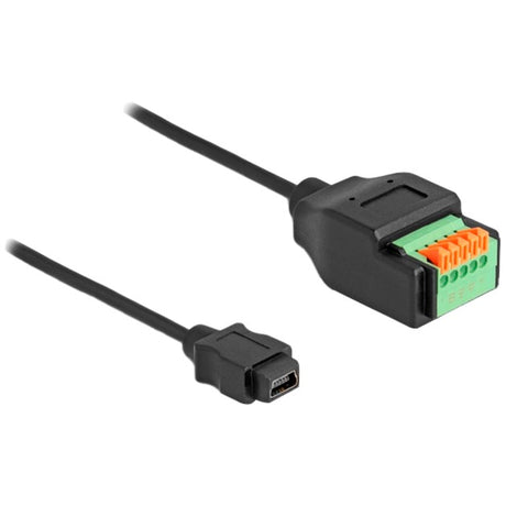 Delock USB 2.0-adapter, USB 2.0 type mini-B hun > 5-bens klemrække (sort, 15 cm)