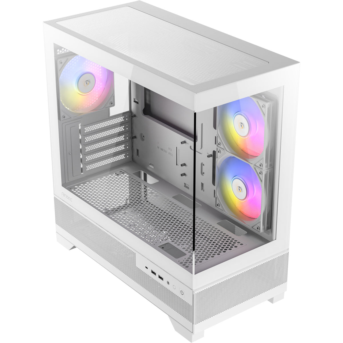Antec cx500m argb mini tårnhus (hvid | 2x USB-A | 1x USB-C | hærdet glas)