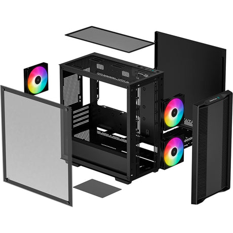 Deepcool CC360 ARGB mini tårnhus (sort | 2x USB-A | RGB | hærdet glas)