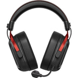 Mchose s9 pro trådløst over-ear gaming headset (sort rød, pc laptop playstation switch smartphone, 2,4 g bluetooth kablet type-c)